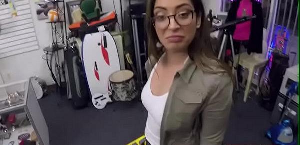  Hot French babe gets fucked fucked in the pawnshop for a plane ticket